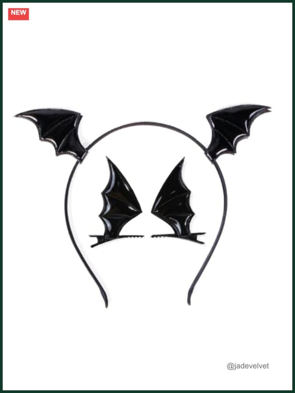Dragon Wings Headband & Bat Hair Clips Set Halloween Cosplay Costume Accessories